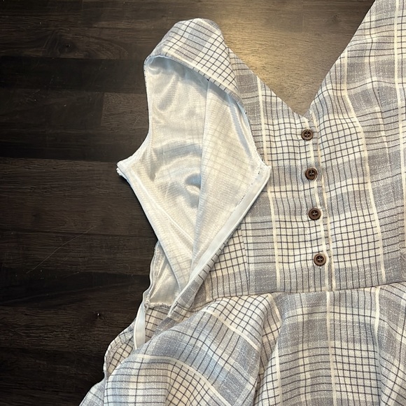 Grey and white plaid dress with built in shorts - Picture 7 of 7